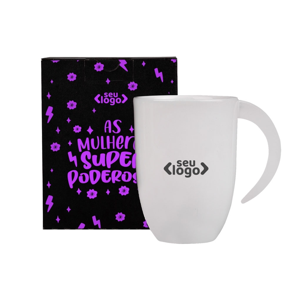 CANECA EM CERÂMICA BRANCA - 350ML-*CO-41350