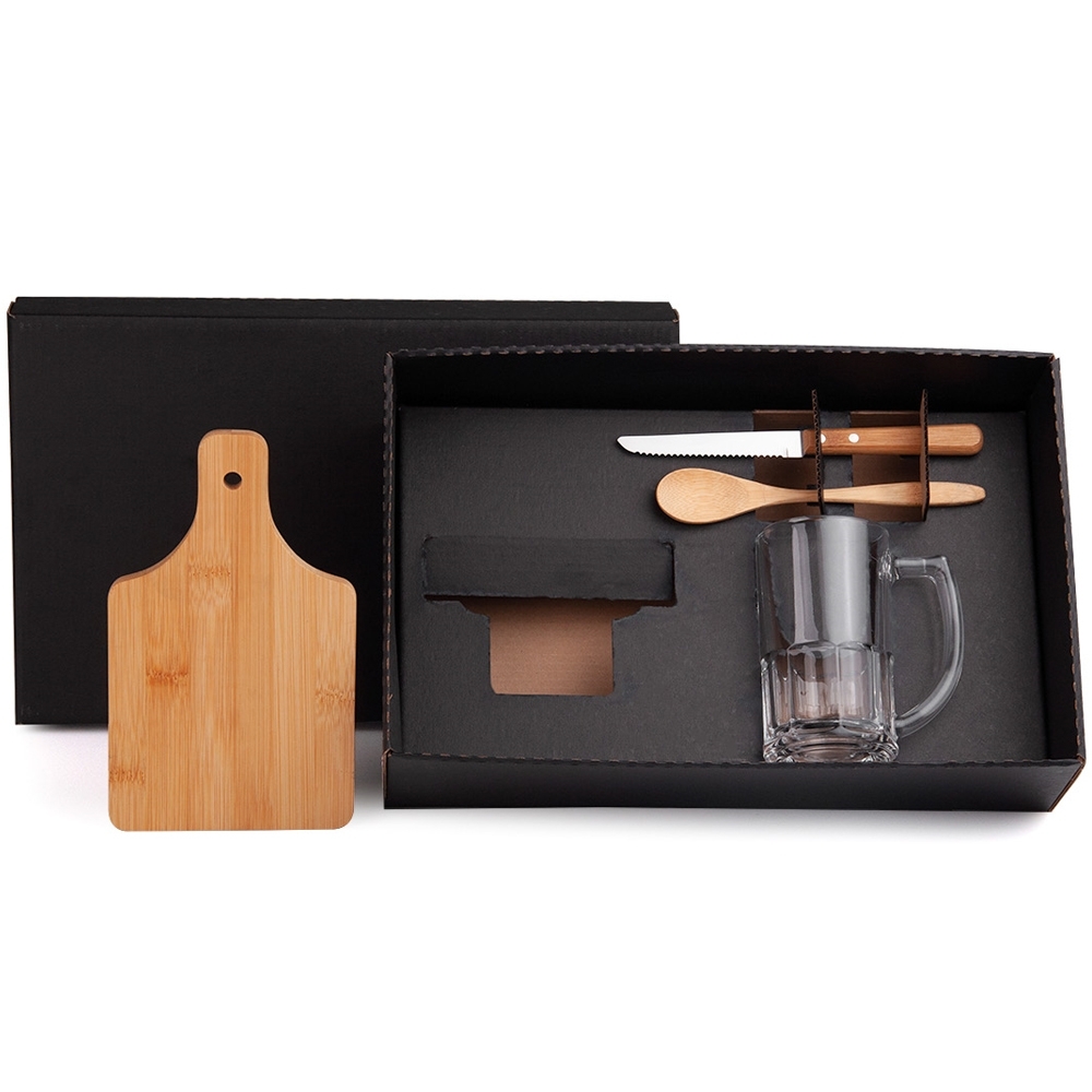 KIT PARA CAIPIRINHA / CHOPP EM BAMBU - 4 PÇS-KIT-00543