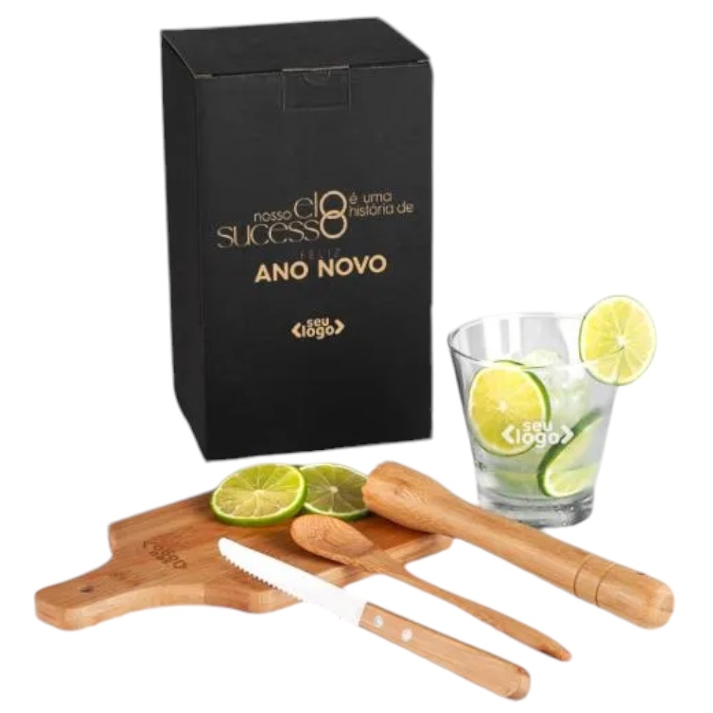 Kit para Caipirinha Personalizado| Brinde de Final de Ano Personalizado Momentos de C-KC-00263