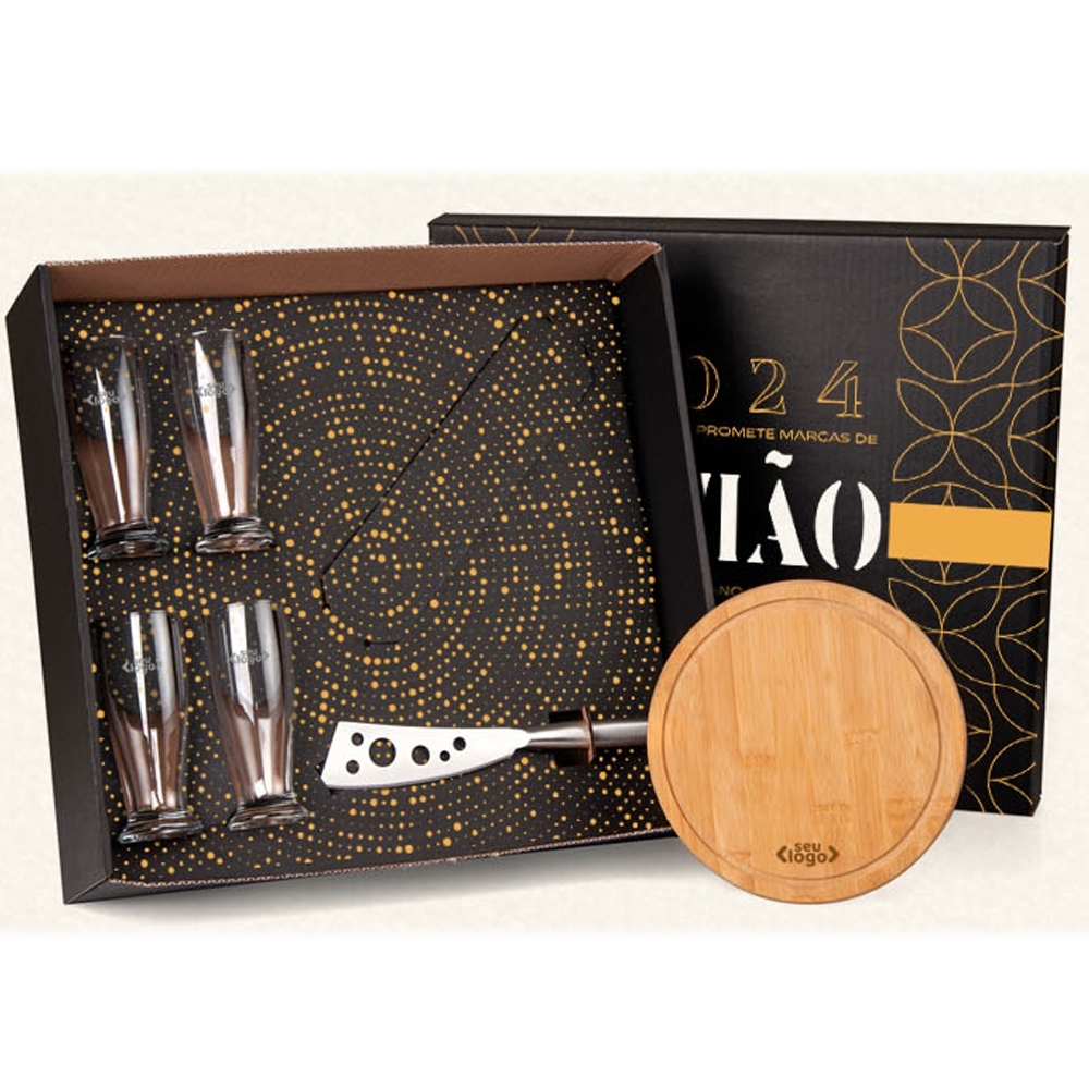 KIT QUEIJO E CERVEJA - 6 PÇS - COM FACA-KT-90012